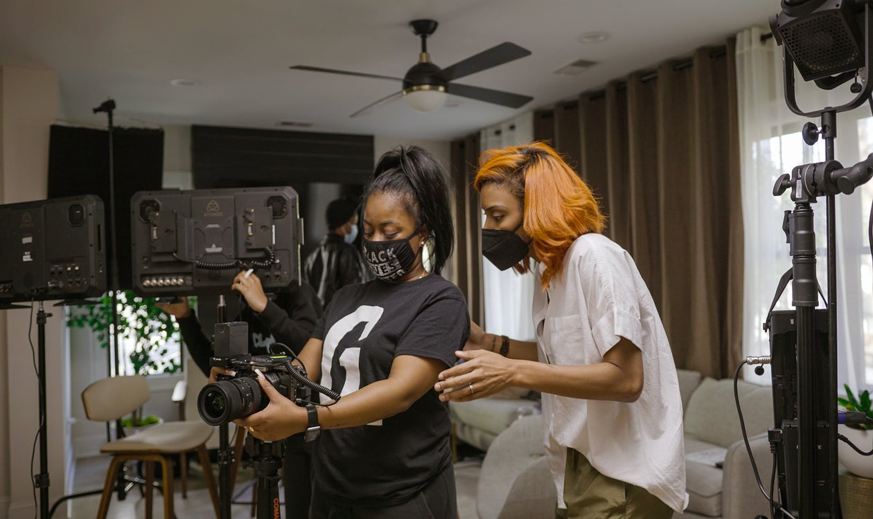 Production Team preparing for work