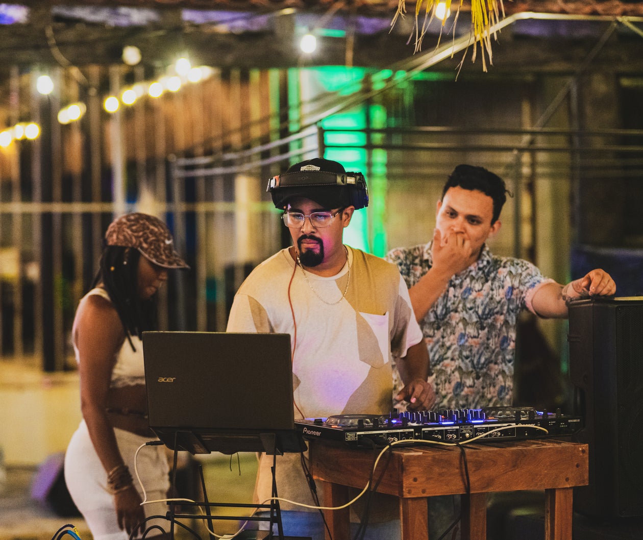 Man at the DJ Booth Playing Electronic Beats