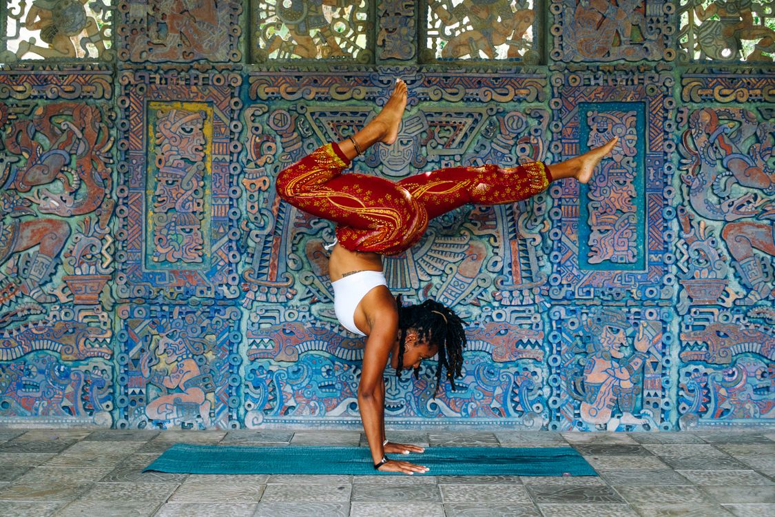 woman doing yoga