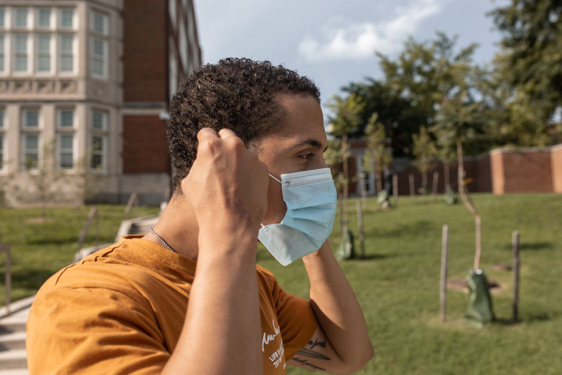 Man with face mask