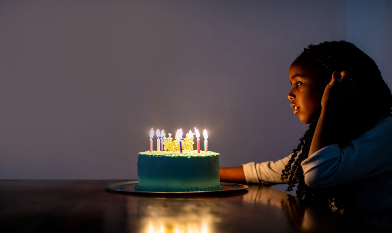 Girl with Birthday Candles