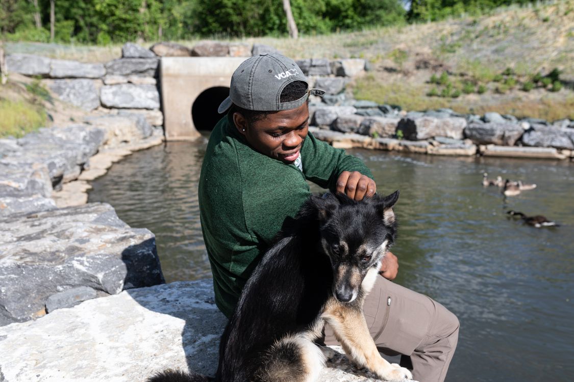 Man with dog