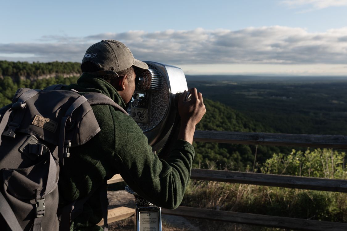 Man exploring mountain