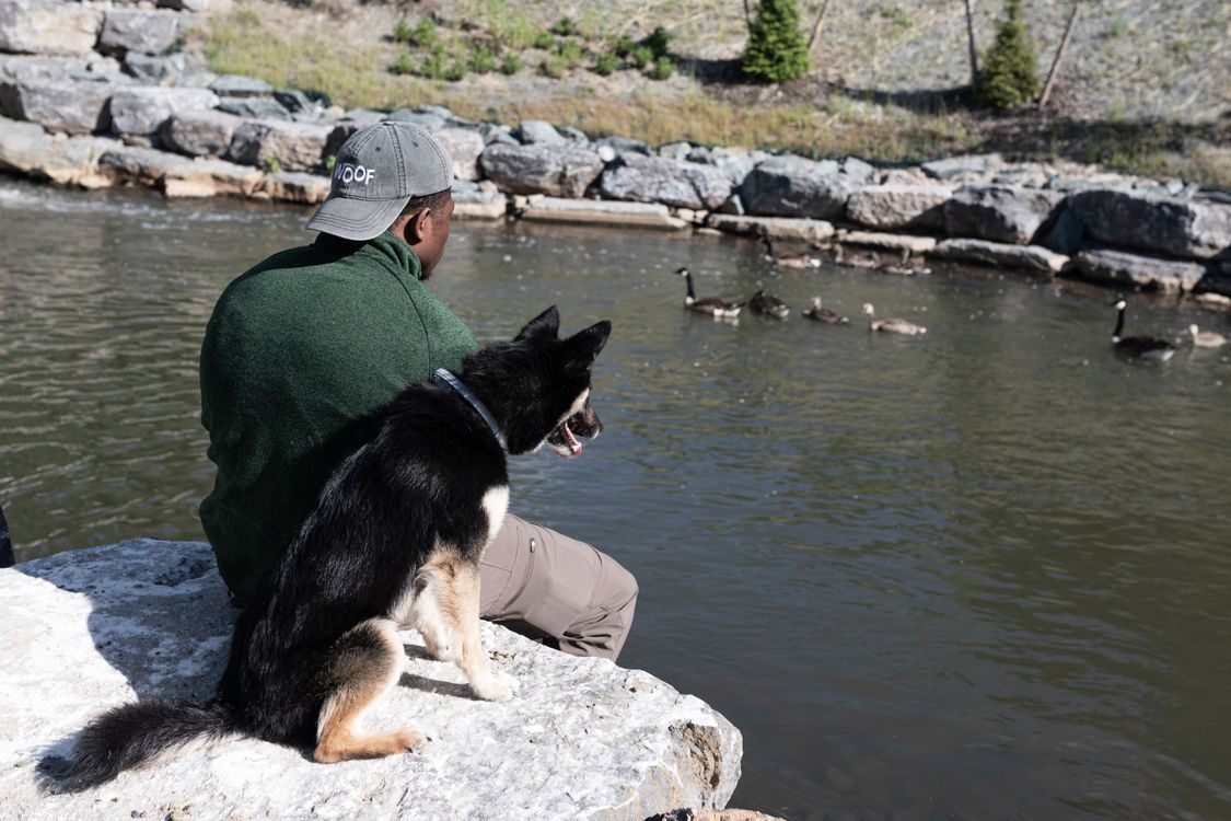 Man with dog