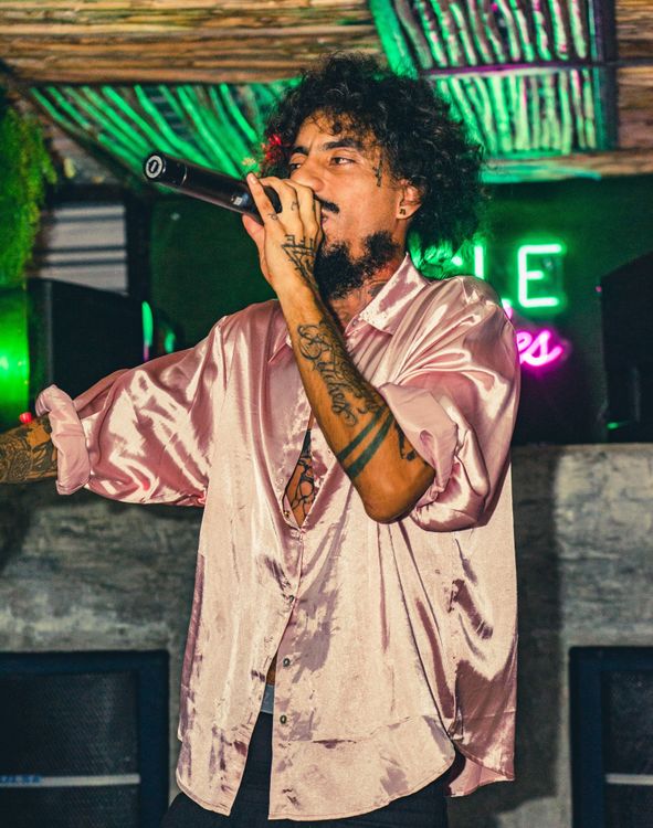 Musician's Moment: Artist with Mic in Hand