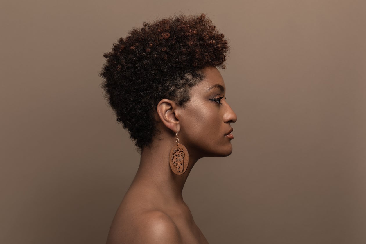 Woman in studio portrait