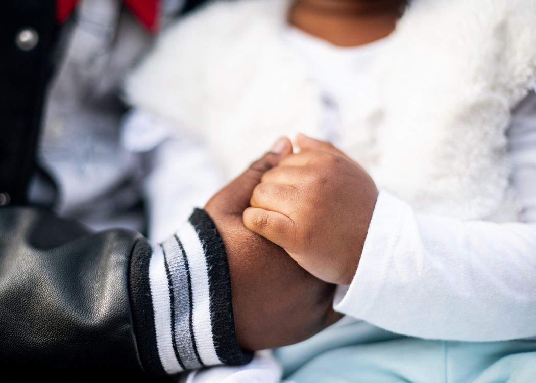 Brother and Sister Holding Hands