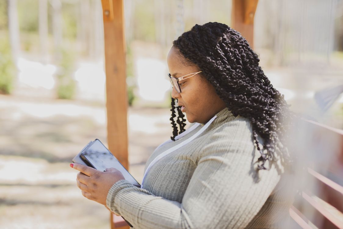 Young Adult Enjoying Tablet