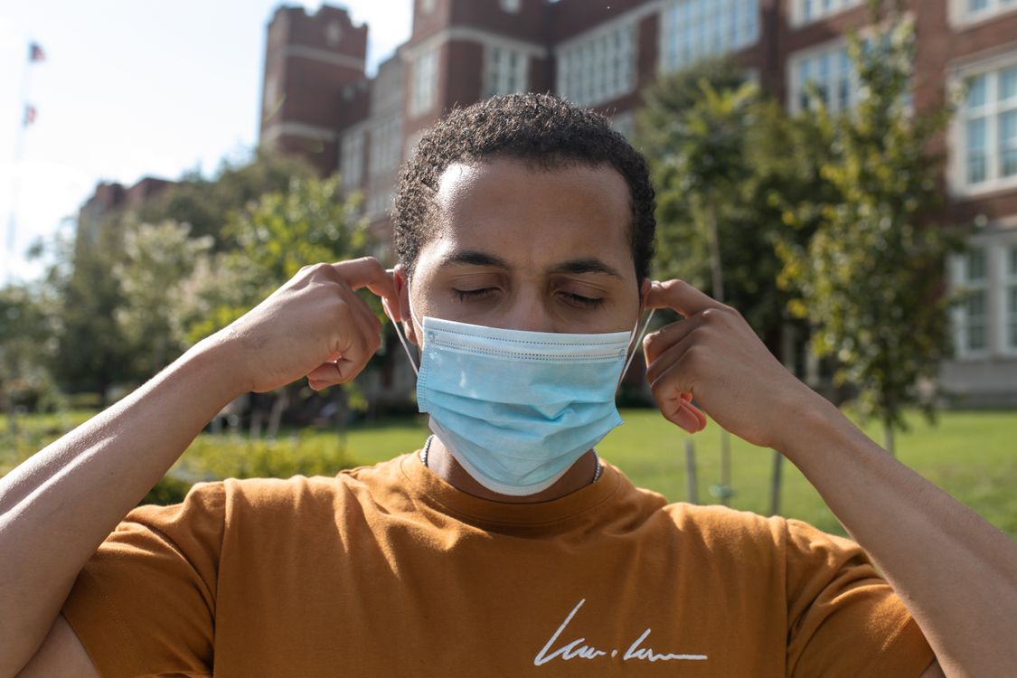 Man with face mask