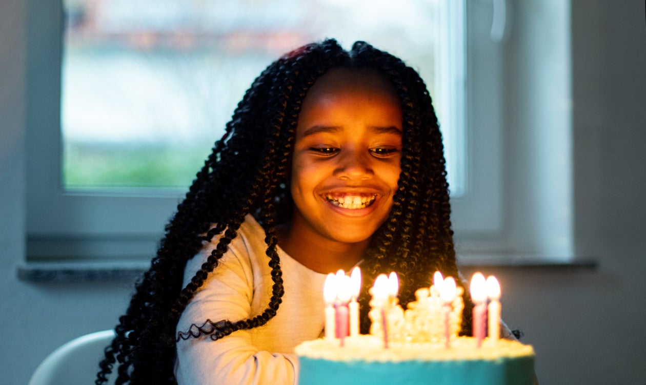Girl with Birthday Candles