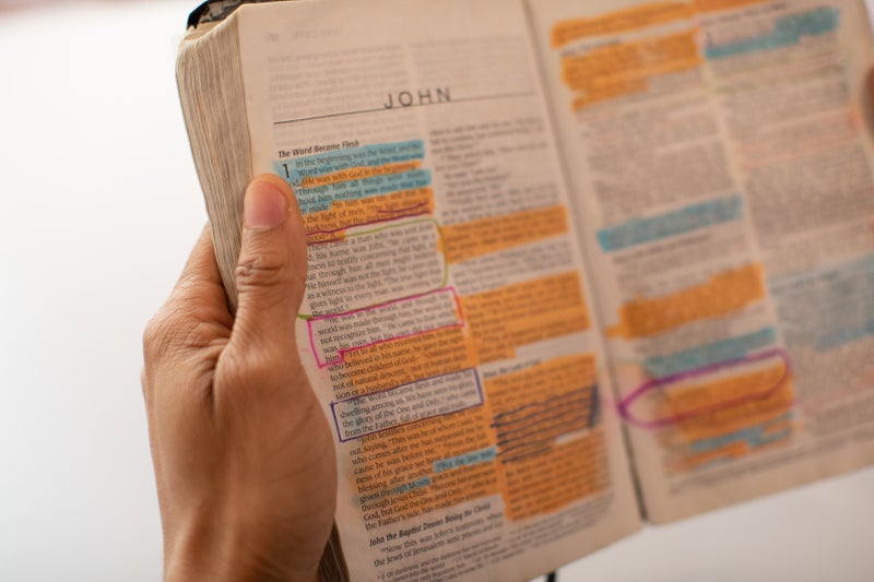 Highlighted Bible — discovering identity in Christ