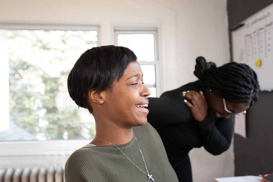 Women laughing