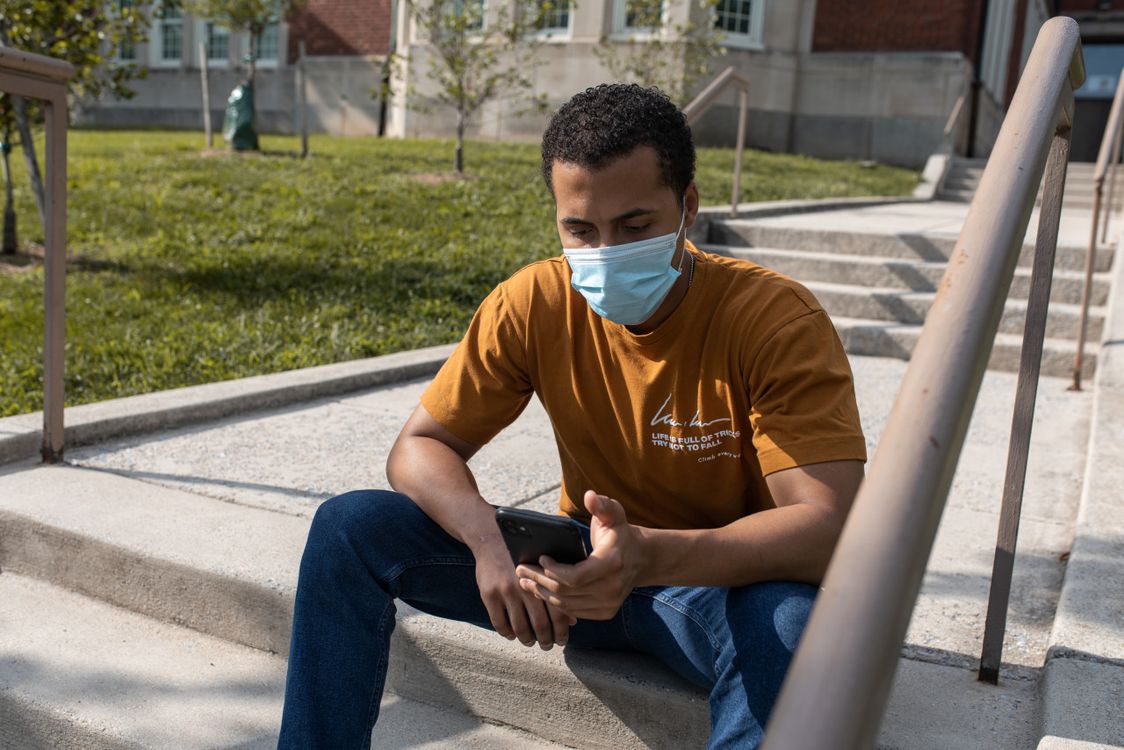 Man with face mask