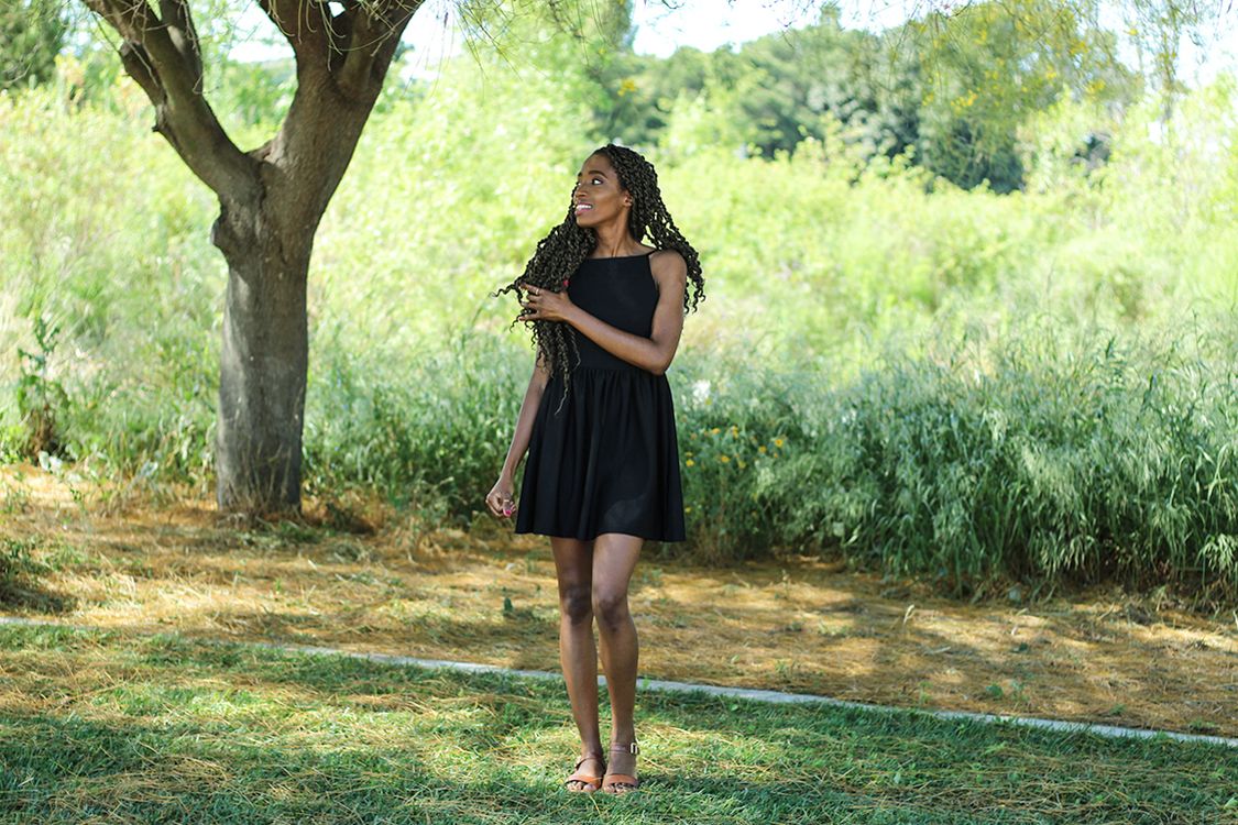 black woman outside