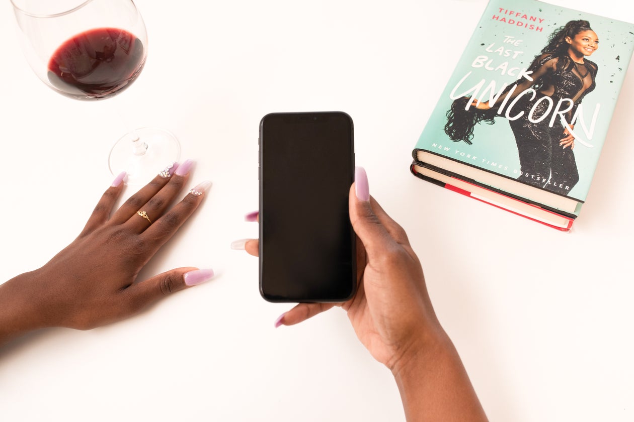 Woman holding a phone