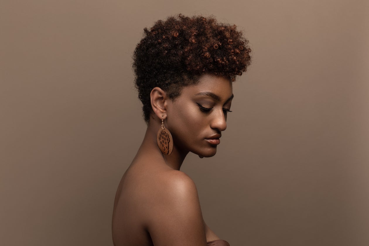 Woman in studio portrait