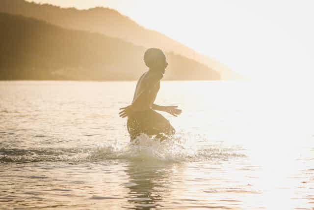 Boy at lake