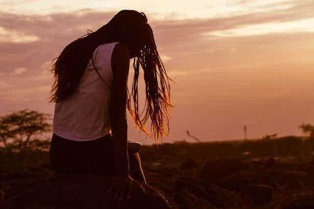 Girl at sunset