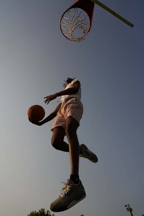 Man playing basketball