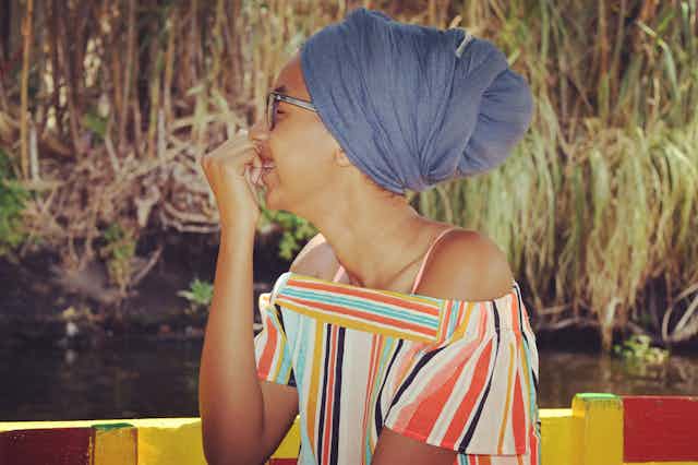 woman with head wrap