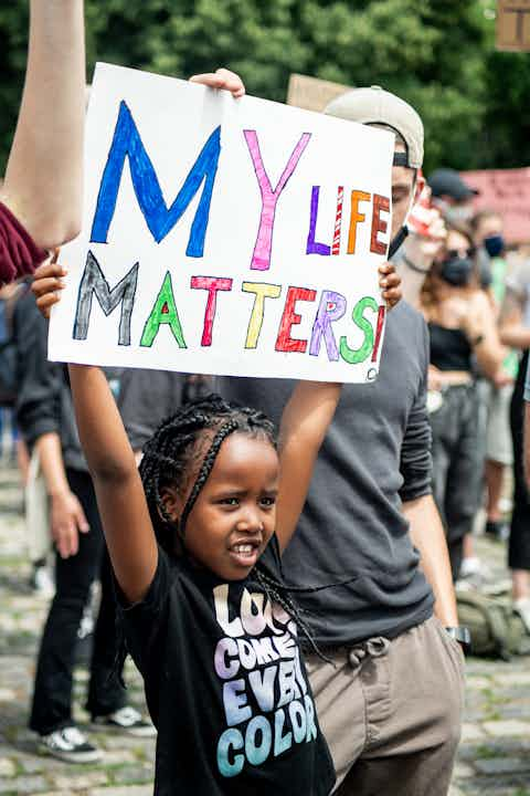 Girl protesting