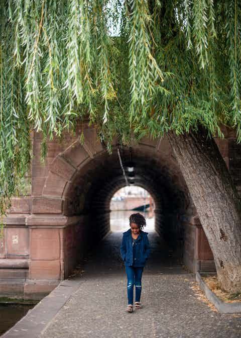 GIrl walking in park