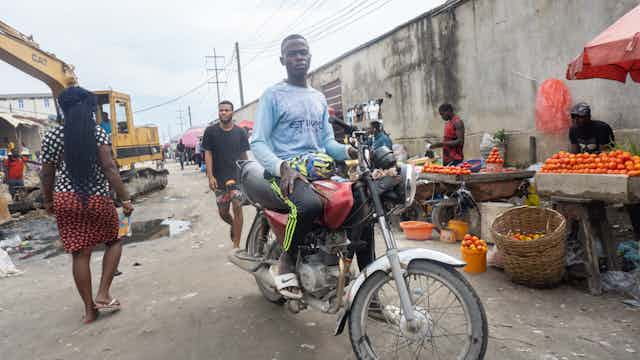 Man on motorcycle