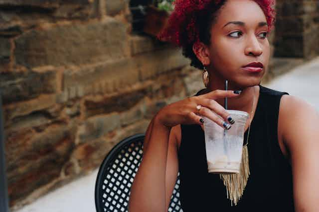 Woman drinking coffee