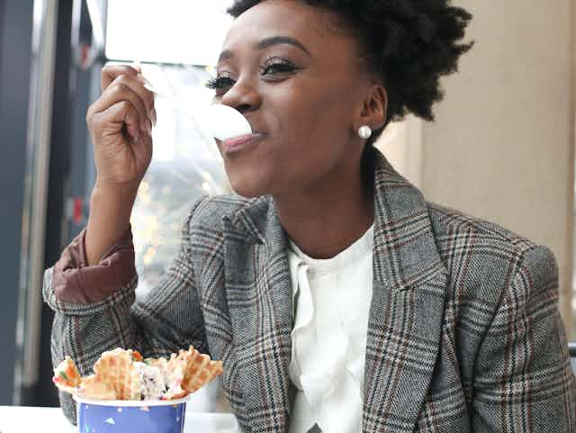 Girl eating ice cream