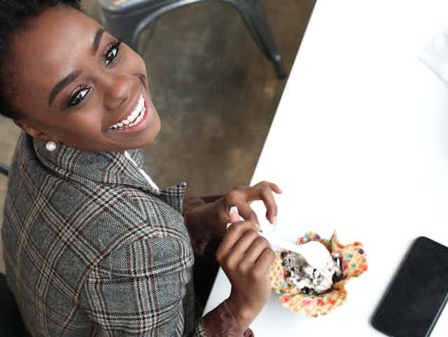 Girl eating ice cream