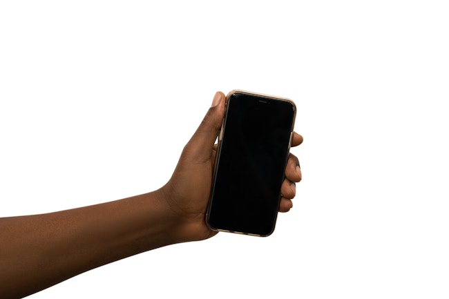 Hand holding phone