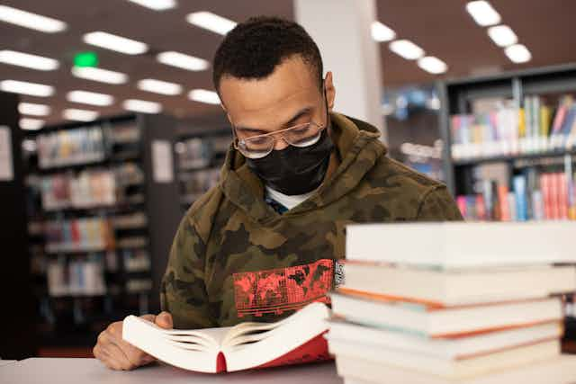 Man reading book