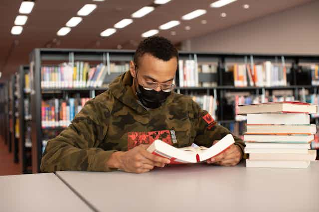 Man reading book