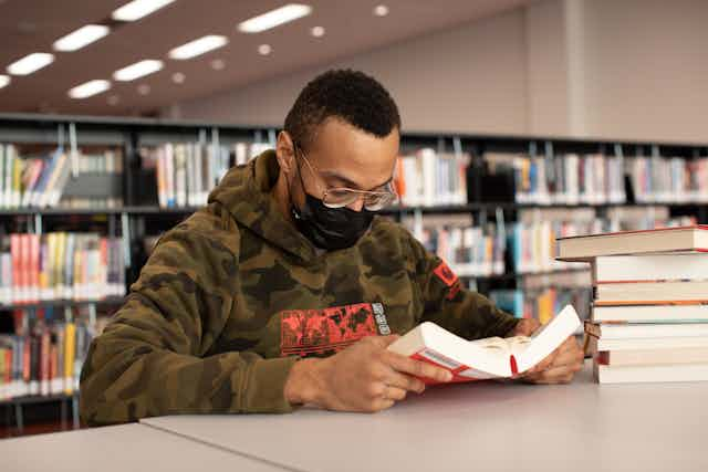 Man reading book