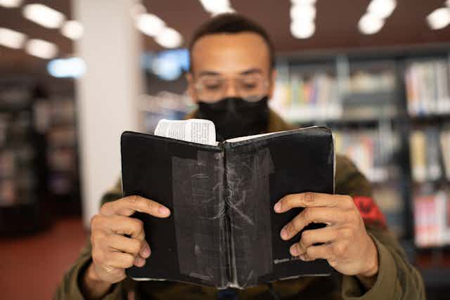 Man reading book