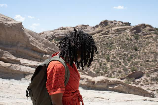 woman in desert