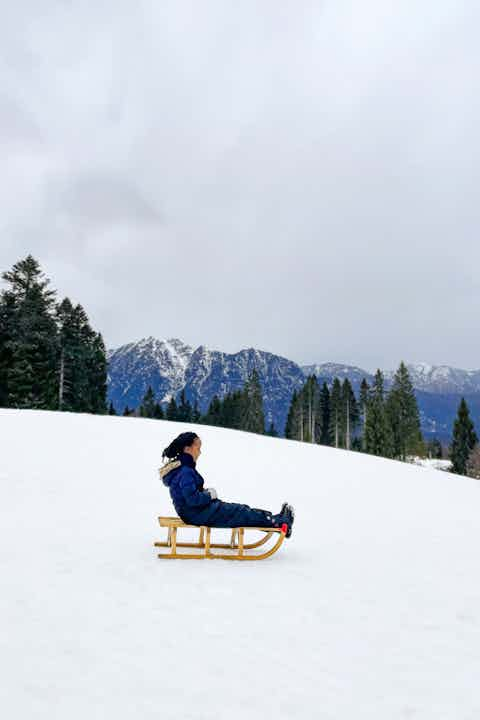 Playing in snow