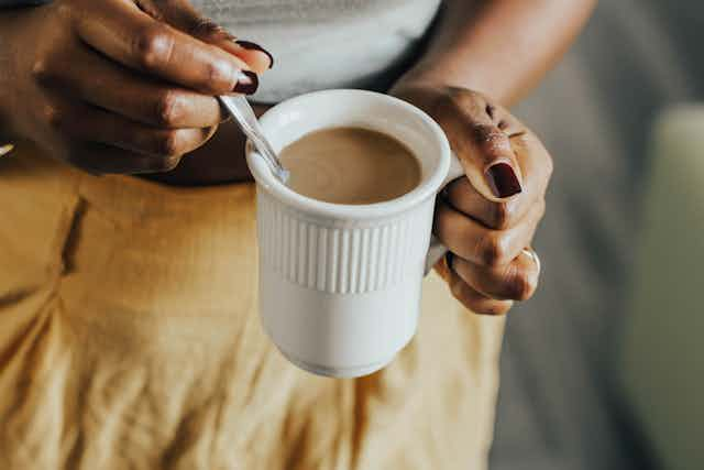 Woman drinking coffee