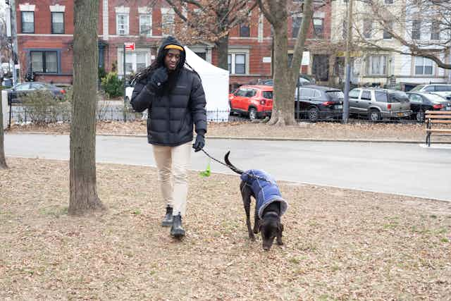 Man walking dog