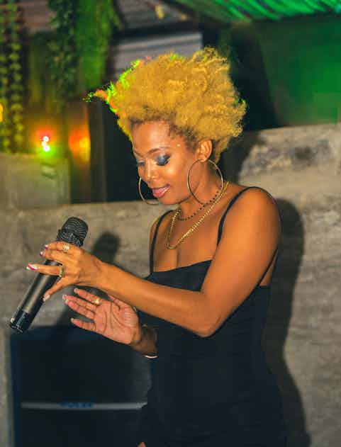 Music Performance: Artist with Microphone