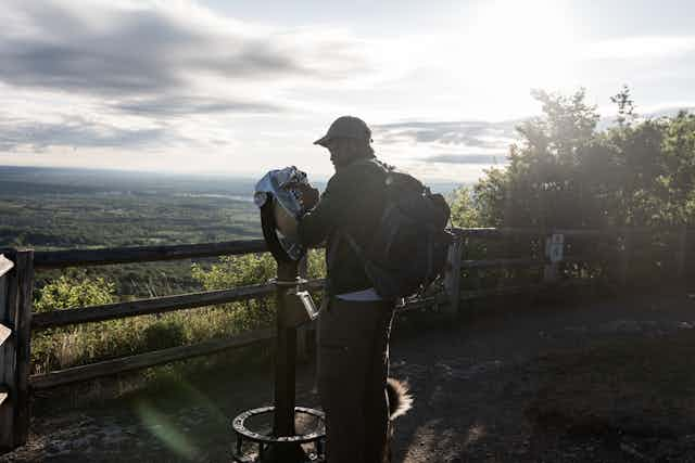 Man exploring mountain