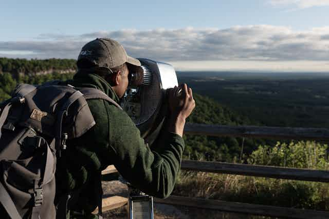 Man exploring mountain