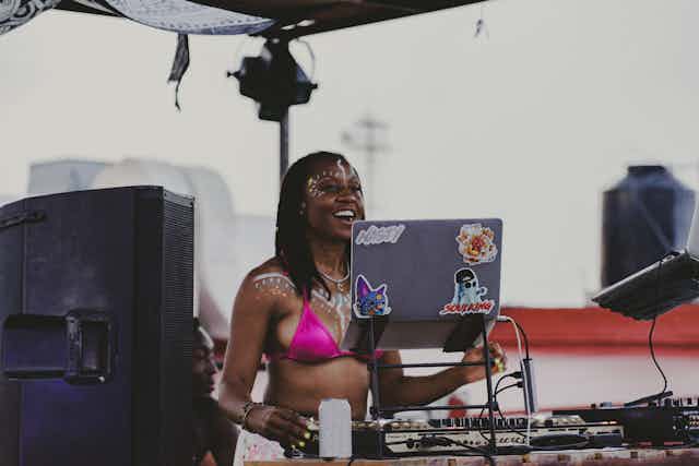 Female DJ at Music Event